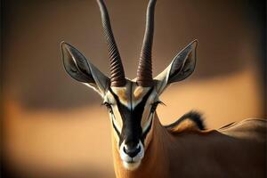 Antelope and horns. photo