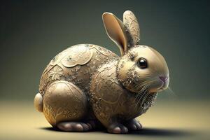 3D Golden Rabbit. photo