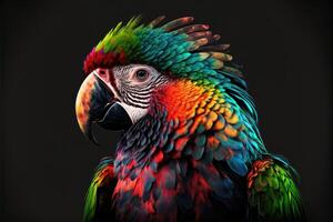 Parrot with colorful feathers. photo