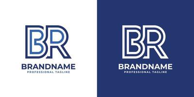 Letter BR Line Monogram Logo, suitable for any business with BR or RB initials. vector