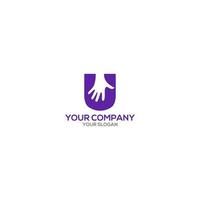 U Hand Logo Design Vector