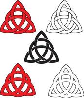 Celtic Trinity Knot Tattoo Line Pattern Hand Drawn Coloring Symbol Vector