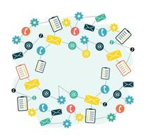 Related items icons. Web of icons. Icons are related. Related Time Management Elements vector