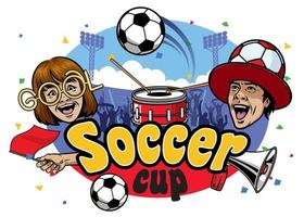 soccer cup event design vector