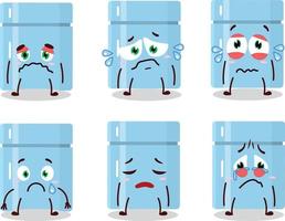 Fridge cartoon in character with sad expression vector