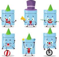 Cartoon character of fridge with various circus shows vector