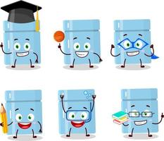 School student of fridge cartoon character with various expressions vector