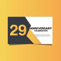29 years anniversary celebration anniversary celebration template design with yellow color background vector
