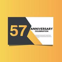 57 years anniversary celebration anniversary celebration template design with yellow color background vector