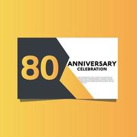 80 years anniversary celebration anniversary celebration template design with yellow color background vector