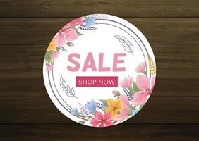 banner with flowers for online shopping, advertising actions, magazines and websites. Vector illustration