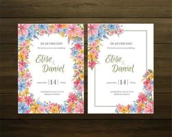 wedding invitation card template with copper color flower floral background. wedding invitation. Save the date. Vector illustration.