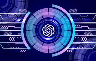 ChatGPT Future Technology Abstract Geometric with Circle Shape Background vector