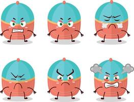 Hat cartoon character with various angry expressions vector