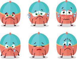 sombrero dibujos animados en personaje con triste expresión vector