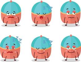 Cartoon character of hat with sleepy expression vector