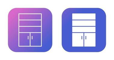 Cupboard with Shelves Vector Icon