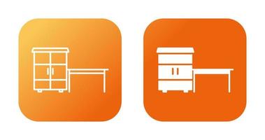 Table with Shelves Vector Icon