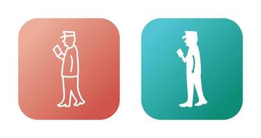 Guard Checking Passport Vector Icon