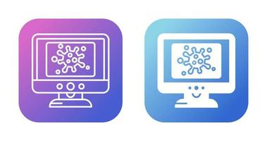 icono de vector de virus lcd