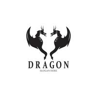 Dragon Silhouette Icon Symbol Vector Illustration