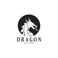 Dragon Silhouette Icon Symbol Vector Illustration