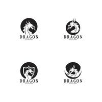 Dragon Silhouette Icon Symbol Vector Illustration