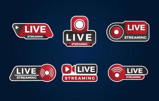 General Live Streaming Label Collection vector