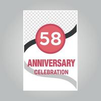 58 años aniversario vector invitación tarjeta modelo de por invitación para impresión en gris antecedentes