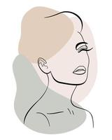 Trendy fashion  lineart portrait of a woman vector