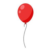 Big red helium balloon vector illustration