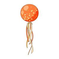 Big orange helium balloon vector illustration