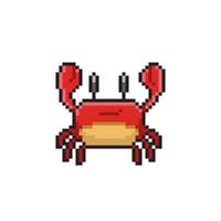 crab in pixel art style vector