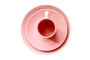 Pink tableware isolated on a transparent background png