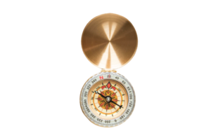 Golden compass isolated on a transparent background png