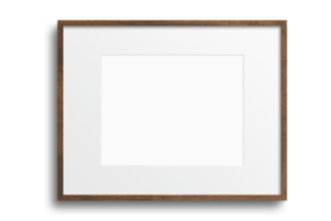 Brown landscape picture frame mockup isolated on a transparent background png