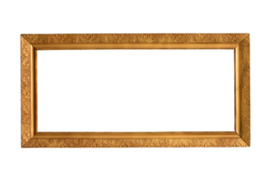 Golden landscape picture frame isolated on a transparent background png