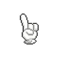 one finger up gesture in pixel art style vector