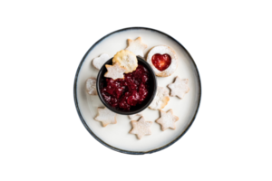 blanc assiette avec fruit dessert isolé sur une transparent Contexte png