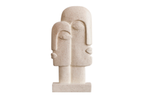 Beige stone statue isolated on a transparent background png