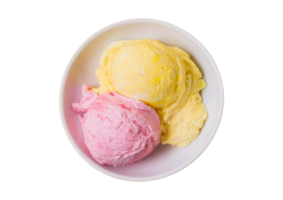 White bowl with ice cream isolated on a transparent background png