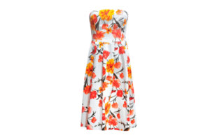 Orange floral dress isolated on a transparent background png