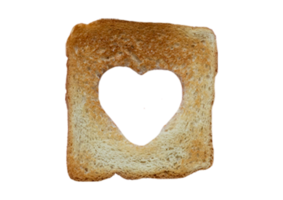 hart vormig geroosterd brood geïsoleerd Aan een transparant achtergrond png