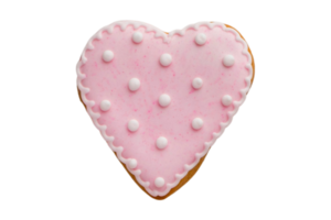 Pink heart cookie isolated on a transparent background png