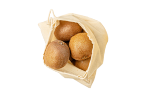 Stoff Tasche mit Kiwis ruit isoliert auf ein transparent Hintergrund png