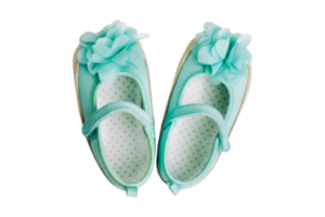 Blue baby shoes isolated on a transparent background