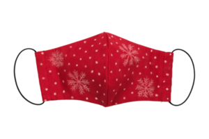 Red christmas face mask isolated on a transparent background png