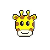 giraffe head in pixel art style vector