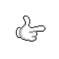 one finger hand gesture in pixel art style vector