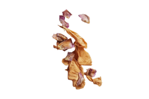 Brown dried petals of roses isolated on a transparent background png